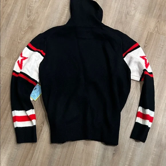 CeCe Black Red and white Turtleneck Ski Sweater. New with Tags - Picture 5 of 6